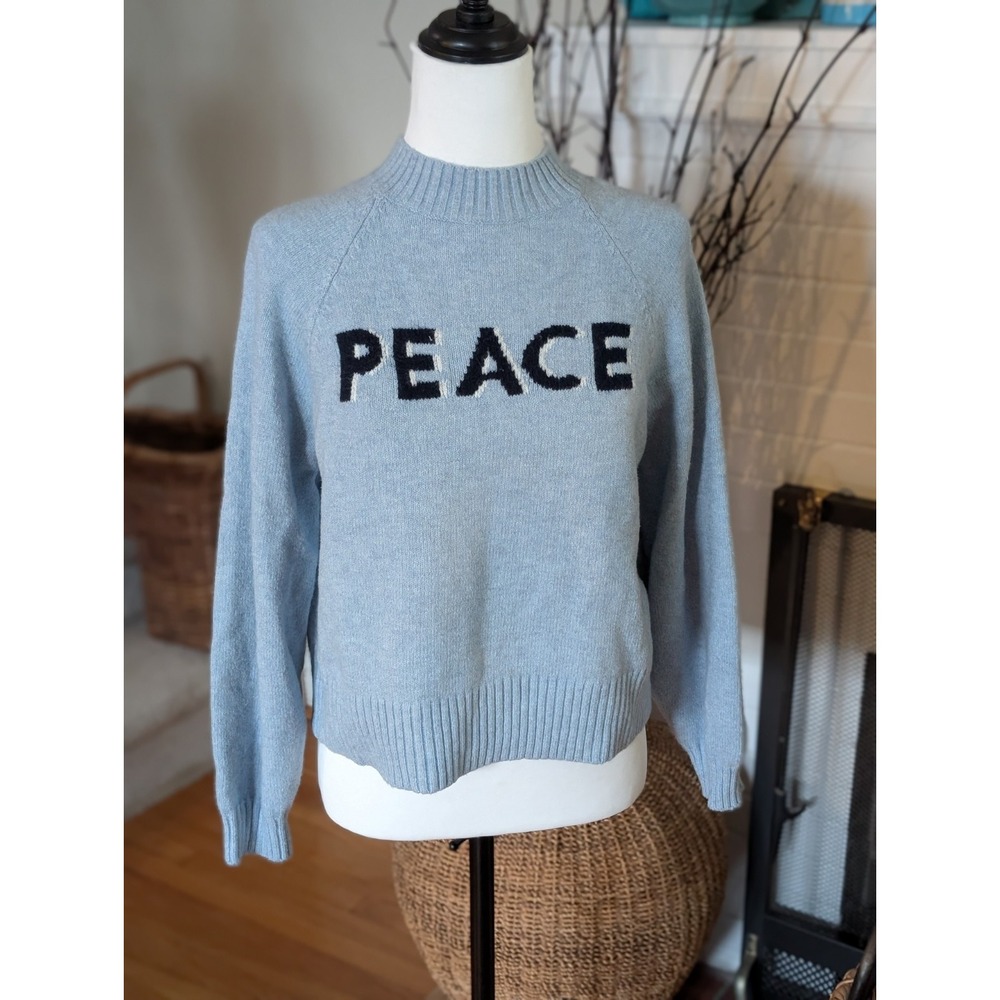 Old Navy SoSoft "PEACE" Graphic Mock-Neck Sweater - Size Small